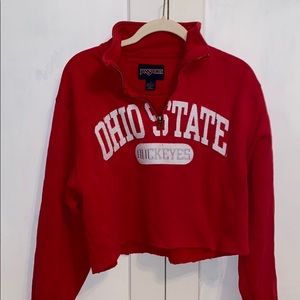 Cropped Ohio State quarter zip